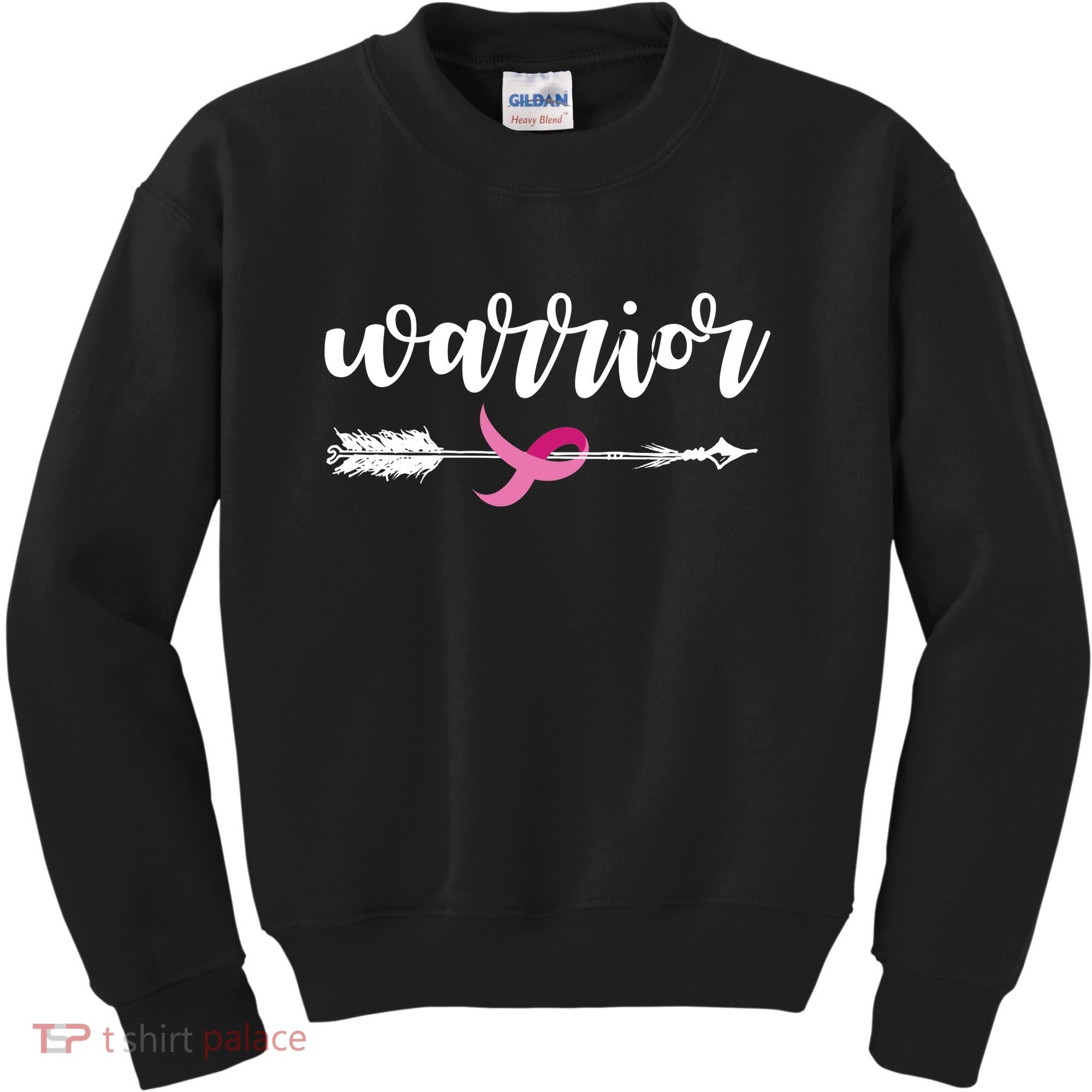 Breast Cancer Awareness Warrior Pink Ribbon Kids Sweatshirt