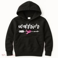 Breast Cancer Awareness Warrior Pink Ribbon Kids Hoodie thumb 0