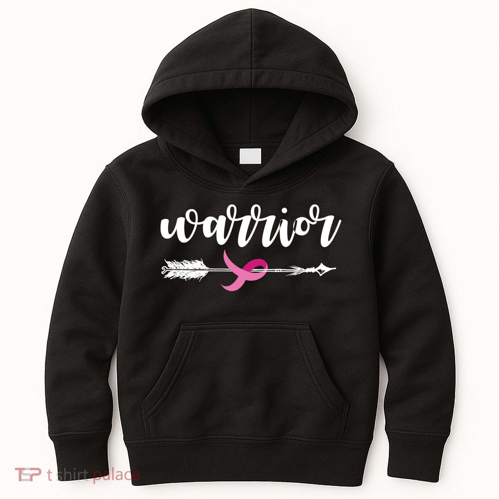 Breast Cancer Awareness Warrior Pink Ribbon Kids Hoodie