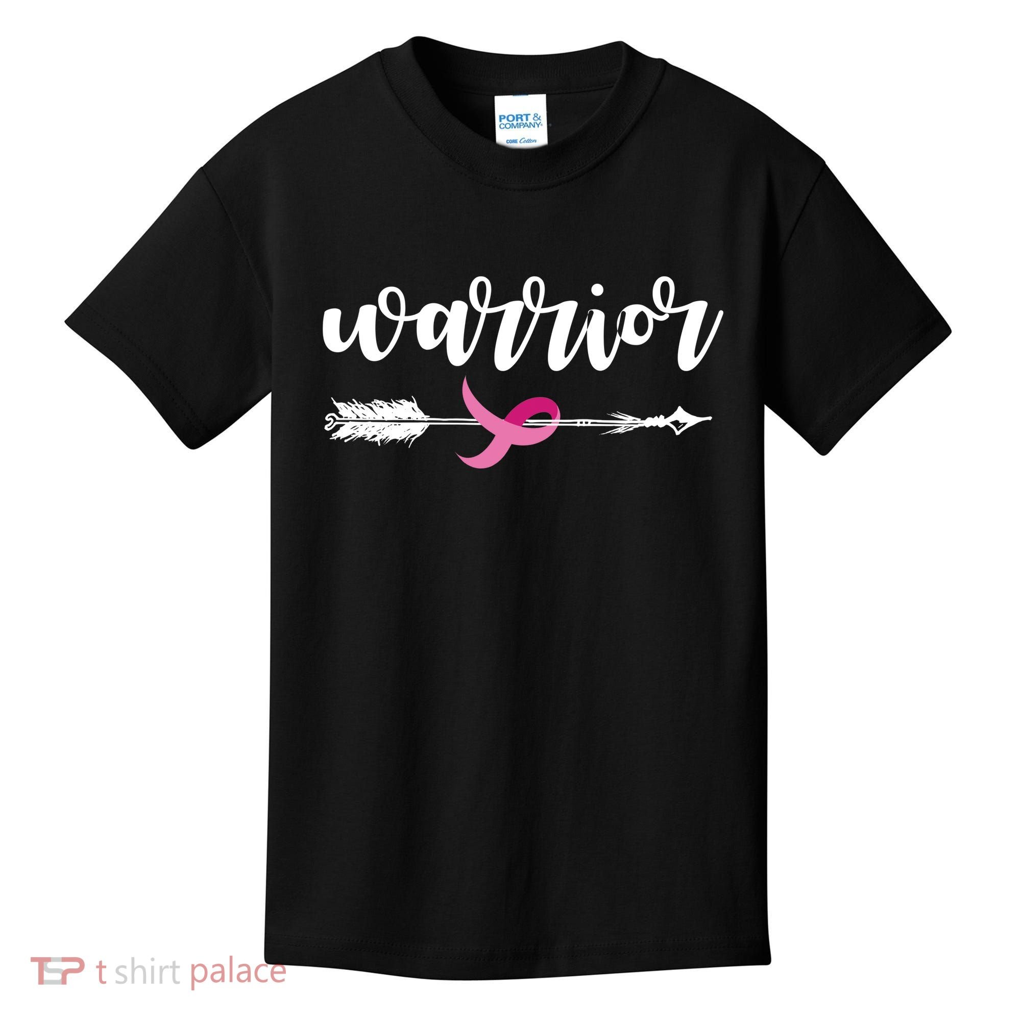 Breast Cancer Awareness Warrior Pink Ribbon Kids T-Shirt