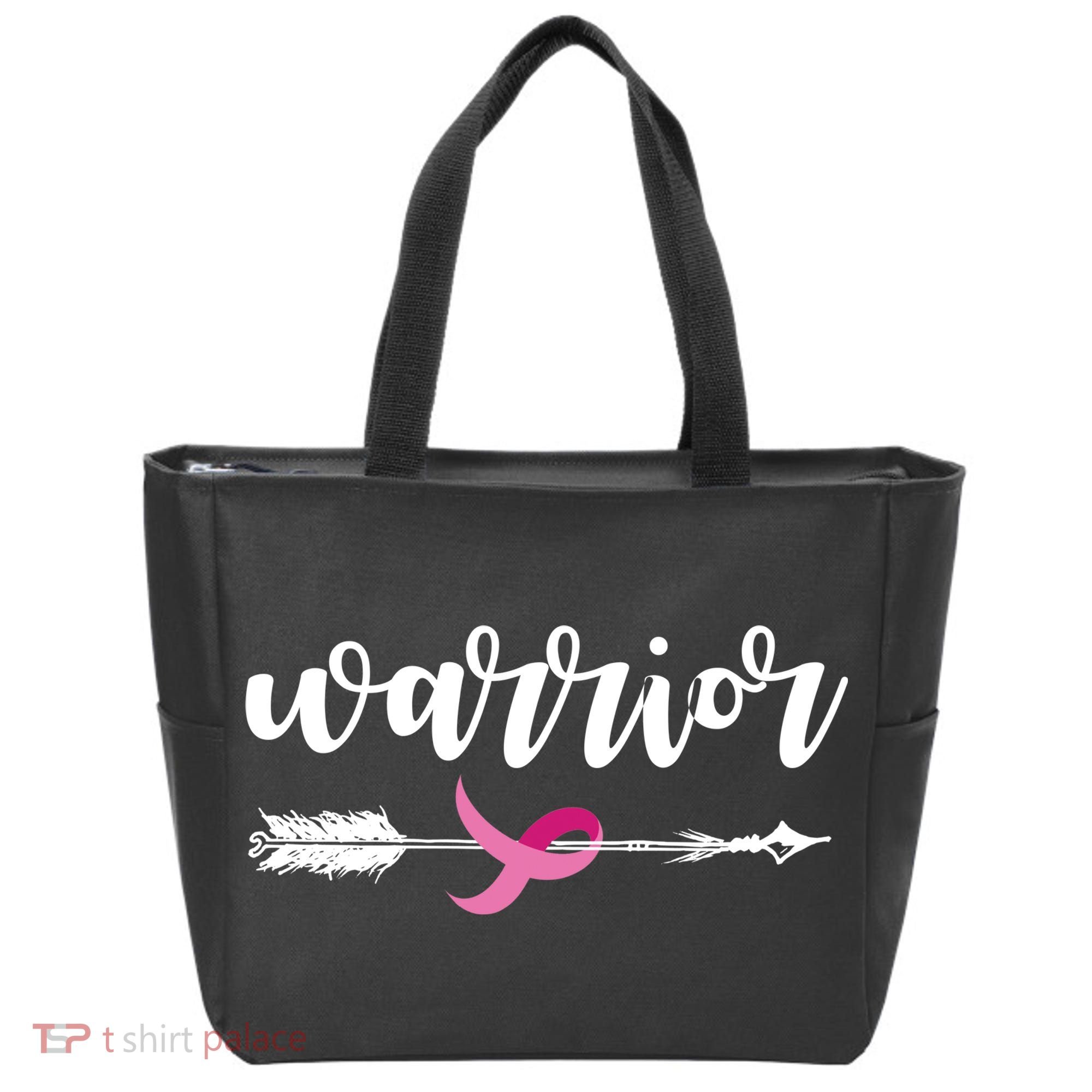 Breast Cancer Awareness Warrior Pink Ribbon Tote Bag