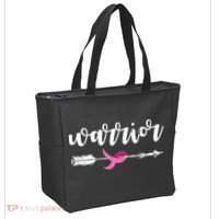 Breast Cancer Awareness Warrior Pink Ribbon Tote Bag thumb 2