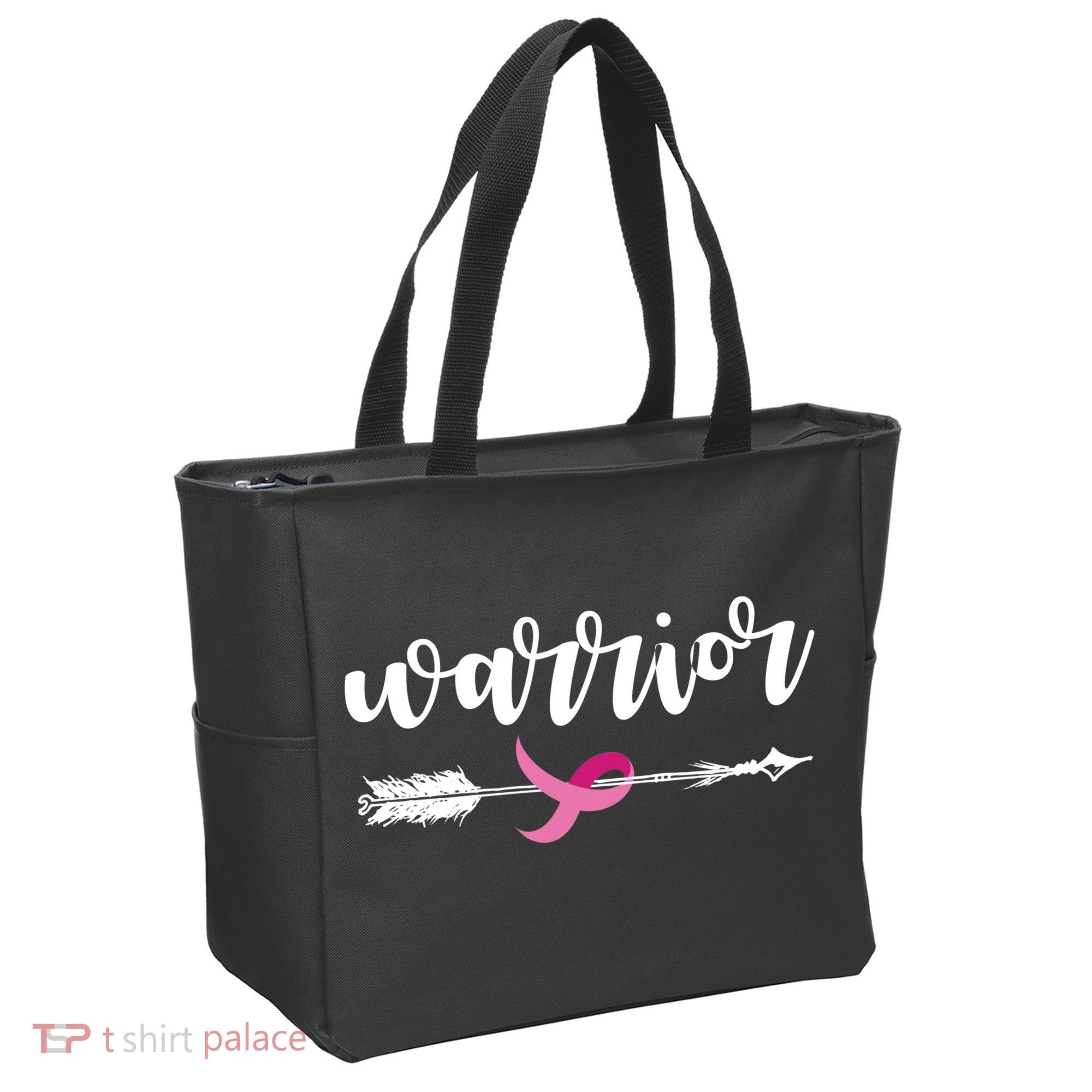 Breast Cancer Awareness Warrior Pink Ribbon Tote Bag