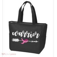 Breast Cancer Awareness Warrior Pink Ribbon Tote Bag thumb 3