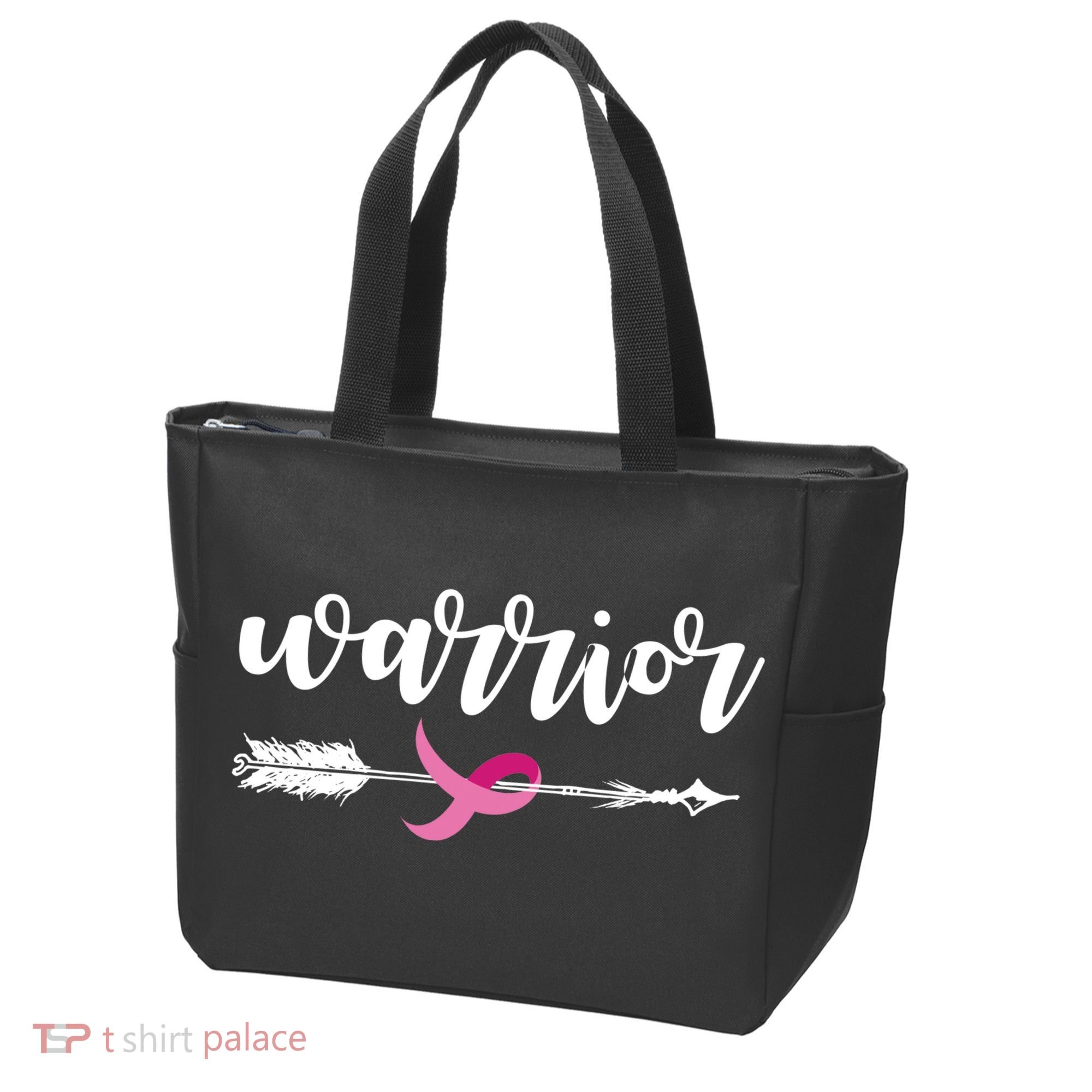 Breast Cancer Awareness Warrior Pink Ribbon Tote Bag