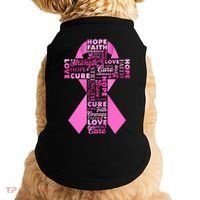 Breast Cancer Awareness Word Text Art Ribbon Cross Doggie Tank thumb 0