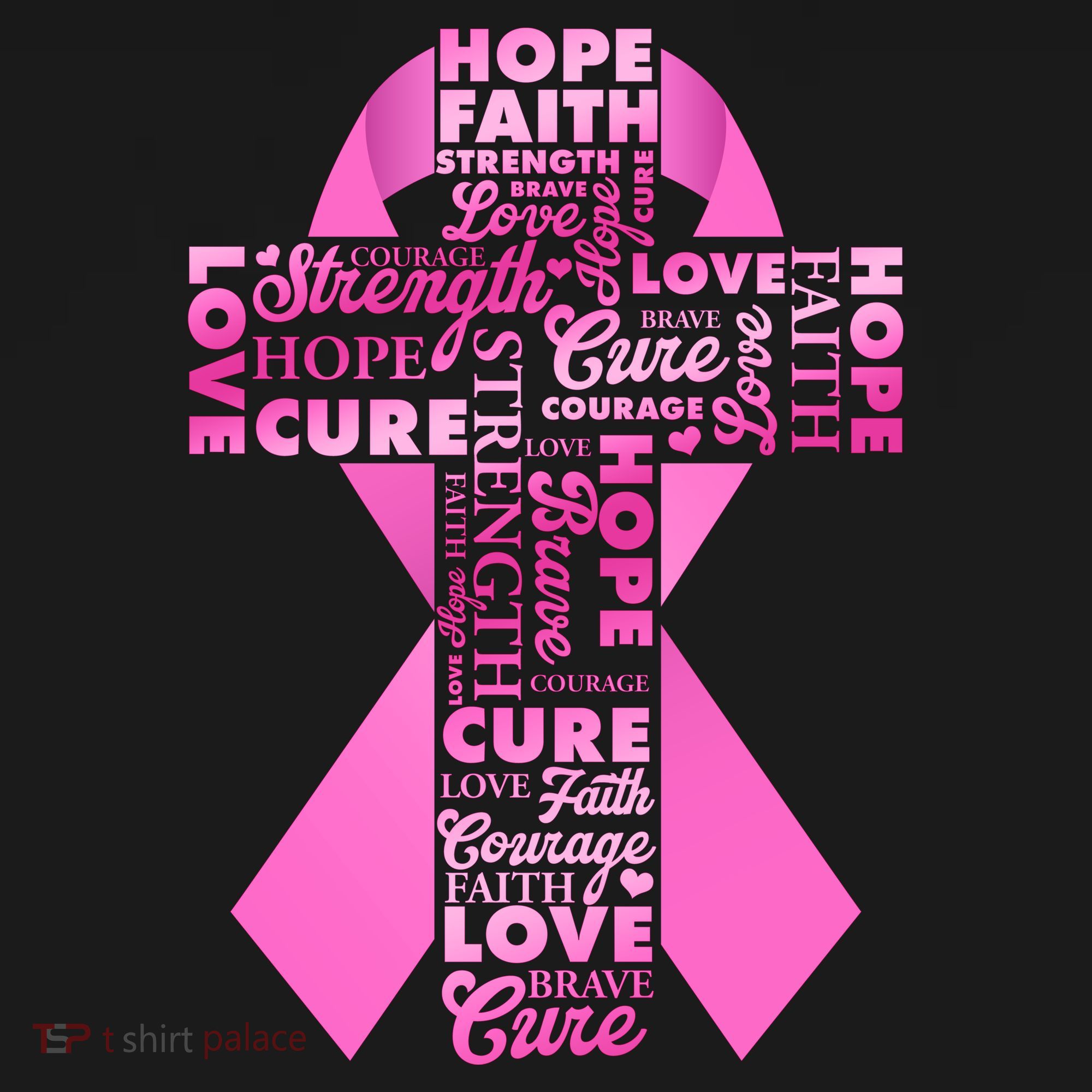 Breast Cancer Awareness Word Text Art Ribbon Cross Apron