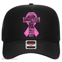 Breast Cancer Awareness Word Text Art Ribbon Cross Hat thumb 0