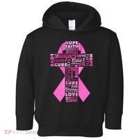 Breast Cancer Awareness Word Text Art Ribbon Cross Toddler Hoodie thumb 0