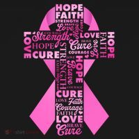 Breast Cancer Awareness Word Text Art Ribbon Cross Kids Sweatshirt thumb 2