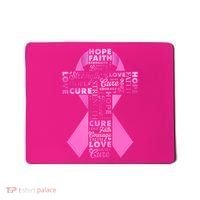 Breast Cancer Awareness Word Text Art Ribbon Cross Mousepad thumb 0
