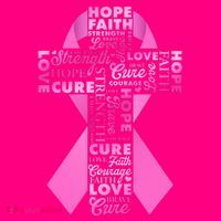 Breast Cancer Awareness Word Text Art Ribbon Cross Mousepad thumb 1