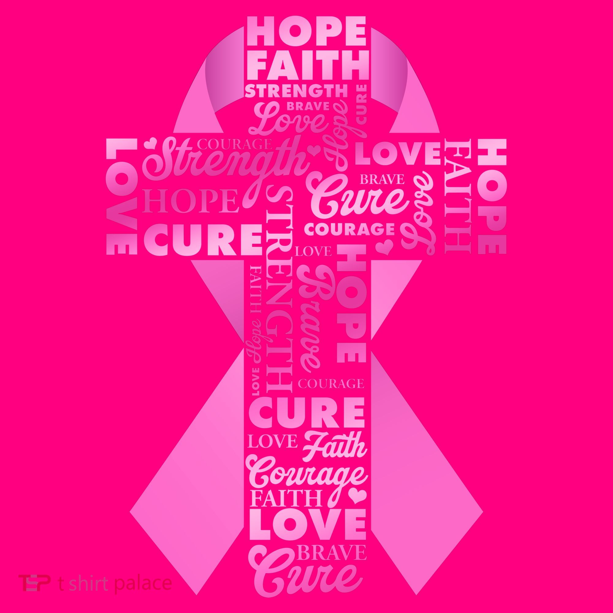 Breast Cancer Awareness Word Text Art Ribbon Cross Mousepad