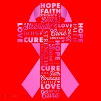 Breast Cancer Awareness Word Text Art Ribbon Cross Santa Hat thumb 1