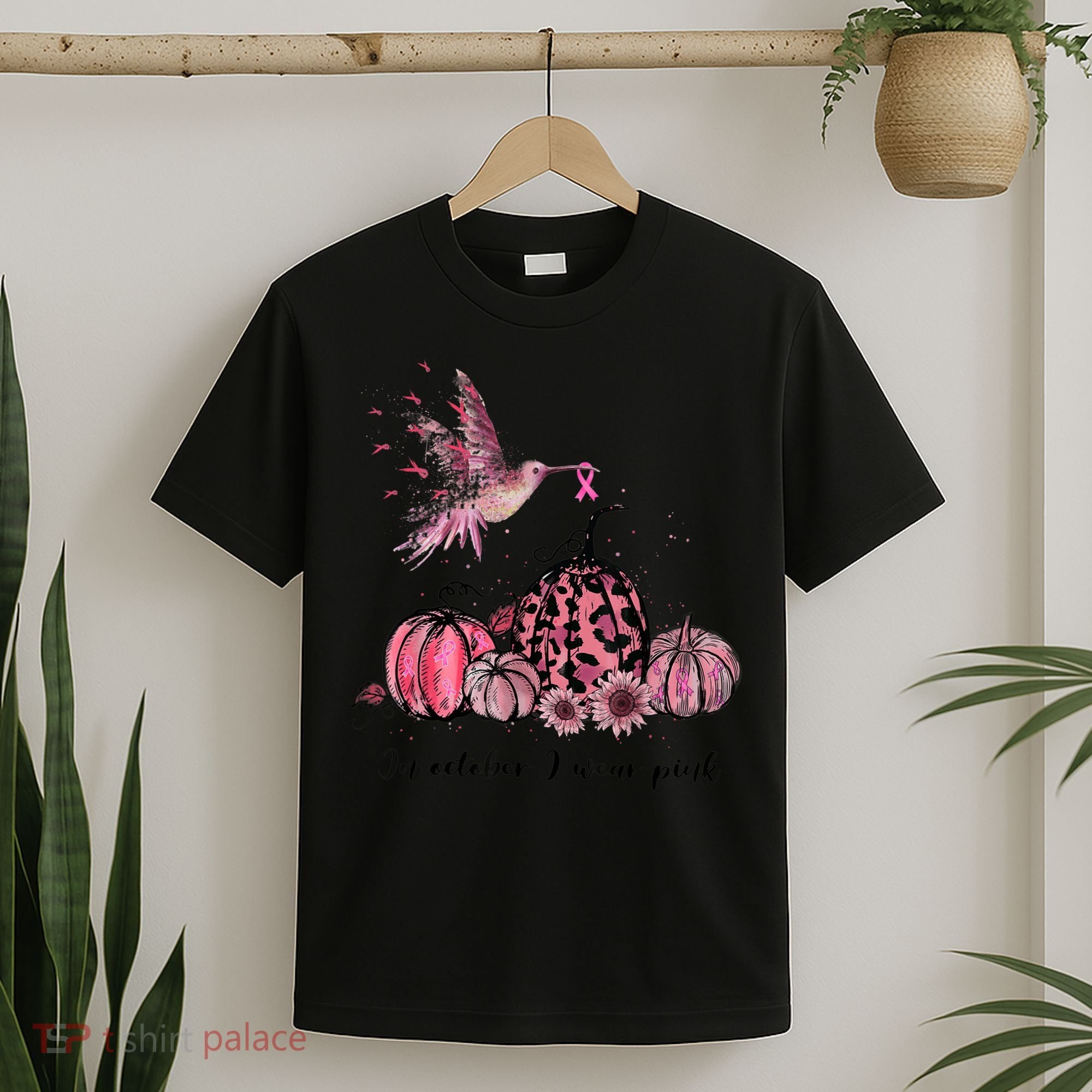 Breast Cancer Awareness In October We Wear Pink Hummingbird T-Shirt