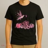 Breast Cancer Awareness In October We Wear Pink Hummingbird T-Shirt thumb 3