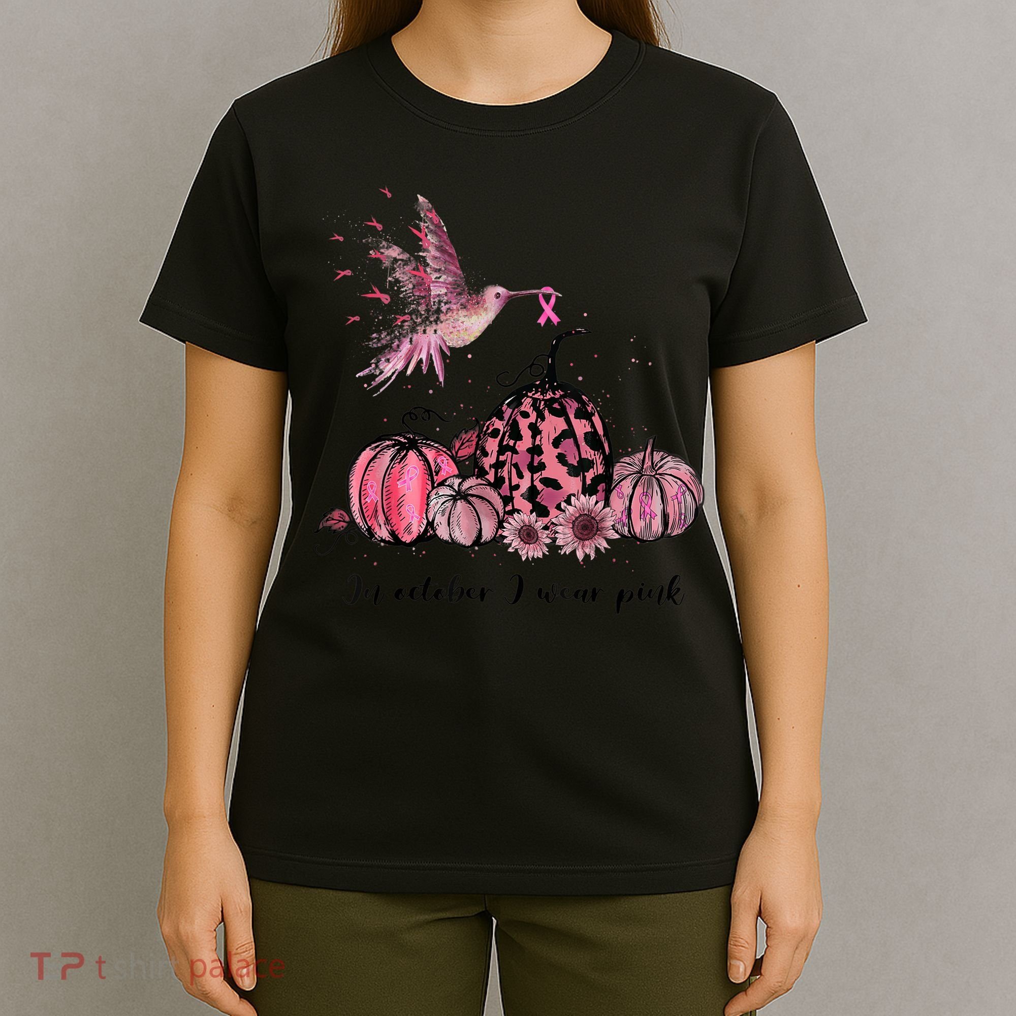 Breast Cancer Awareness In October We Wear Pink Hummingbird T-Shirt