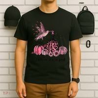 Breast Cancer Awareness In October We Wear Pink Hummingbird T-Shirt thumb 6