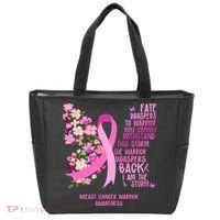 Breast Cancer Awareness Floral Ribbon Butterfly Tote Bag thumb 0