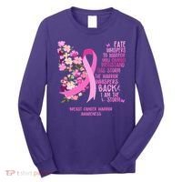 Breast Cancer Awareness Floral Ribbon Butterfly Long Sleeve Shirt thumb 0