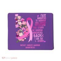 Breast Cancer Awareness Floral Ribbon Butterfly Mousepad thumb 0