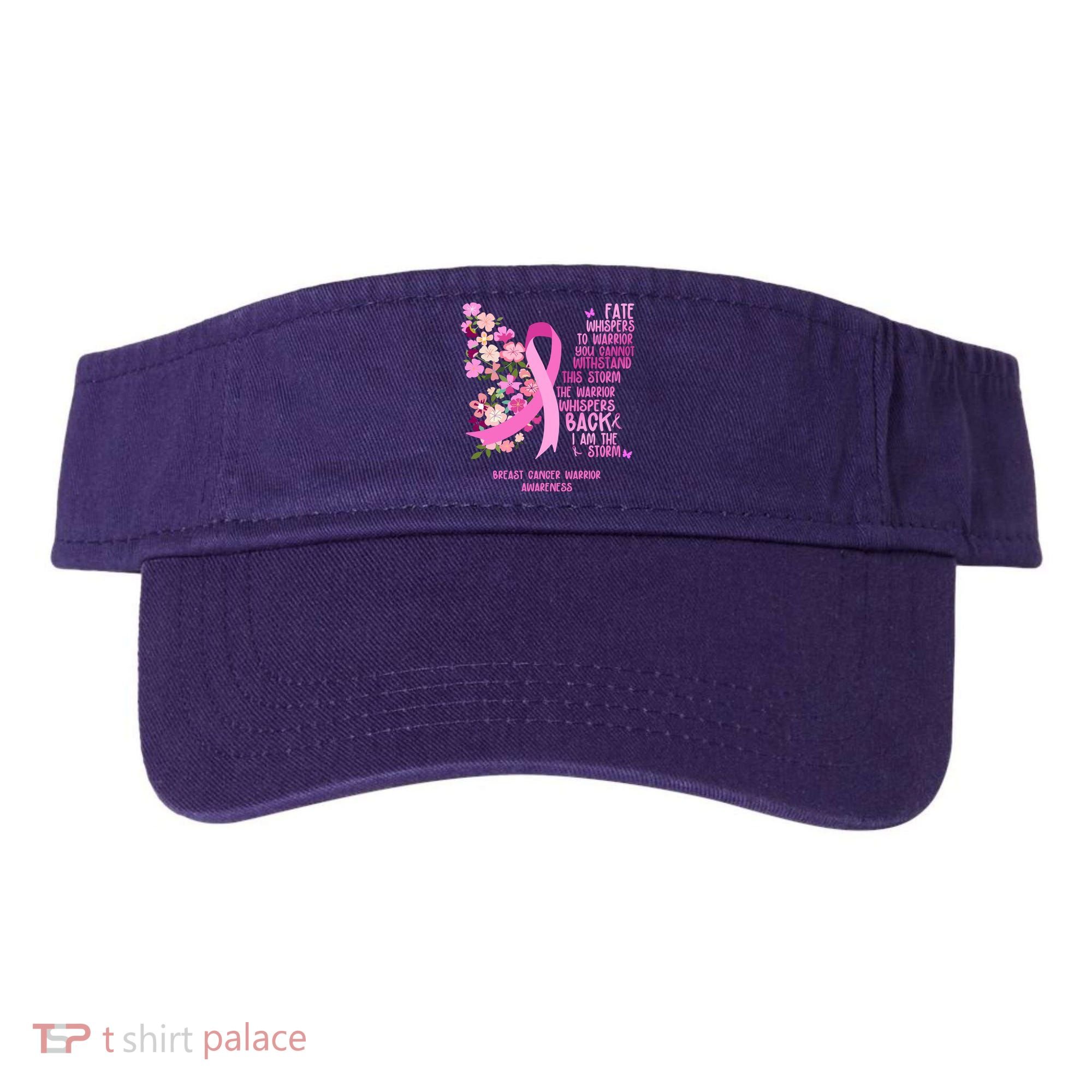 Breast Cancer Awareness Floral Ribbon Butterfly Visor