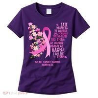 Breast Cancer Awareness Floral Ribbon Butterfly Women's T-Shirt thumb 0