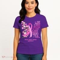 Breast Cancer Awareness Floral Ribbon Butterfly Women's T-Shirt thumb 4