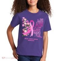 Breast Cancer Awareness Floral Ribbon Butterfly Kids T-Shirt thumb 2