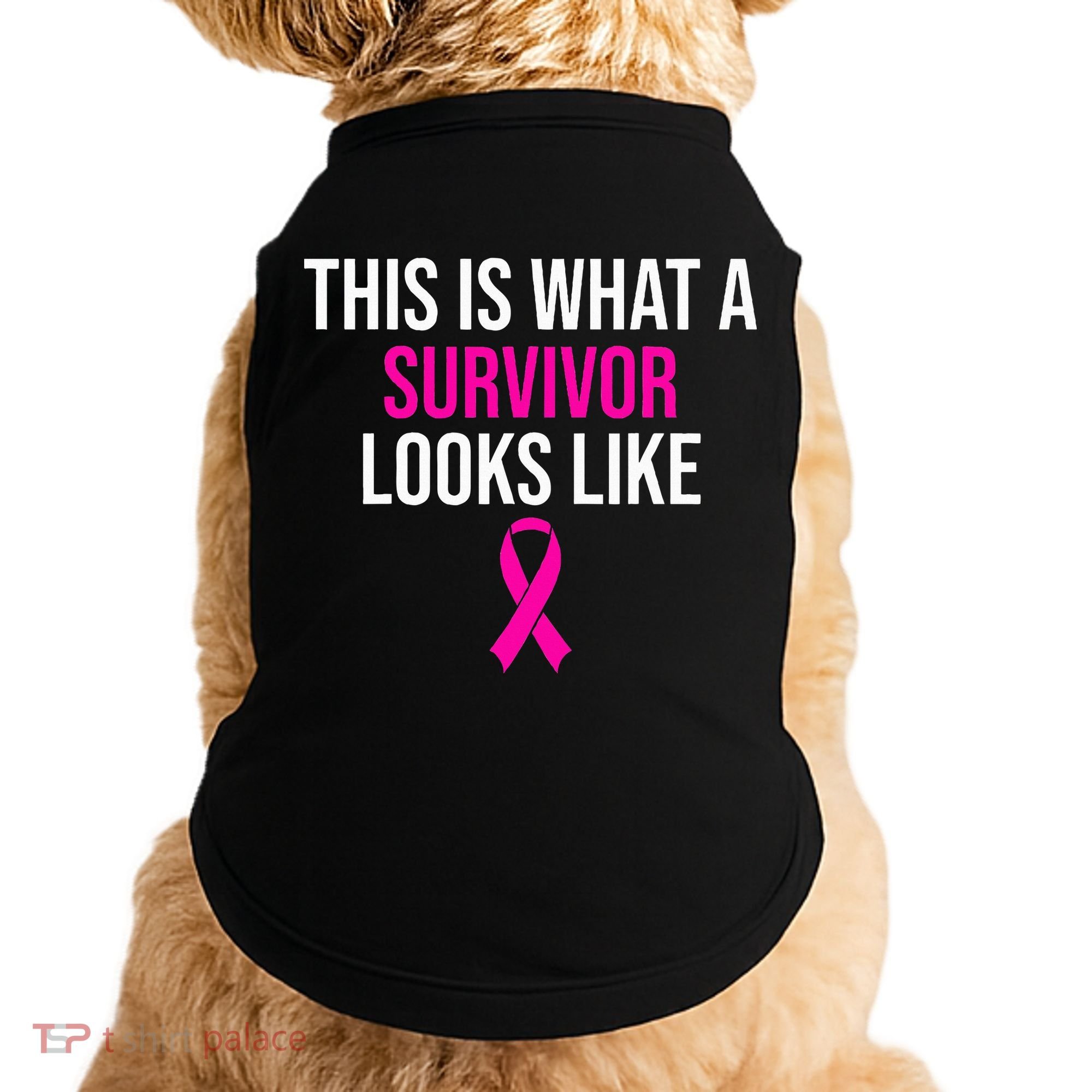 Breast Cancer Awareness Survivor Pink Ribbon Doggie Tank