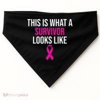 Breast Cancer Awareness Survivor Pink Ribbon USA-Made Doggie Bandana thumb 0