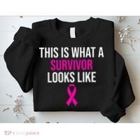 Breast Cancer Awareness Survivor Pink Ribbon Sweatshirt thumb 2