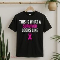 Breast Cancer Awareness Survivor Pink Ribbon T-Shirt thumb 2