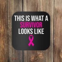 Breast Cancer Awareness Survivor Pink Ribbon Coaster thumb 0