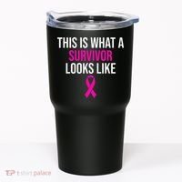 Breast Cancer Awareness Survivor Pink Ribbon Tumbler thumb 0