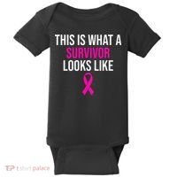 Breast Cancer Awareness Survivor Pink Ribbon Baby Bodysuit thumb 0