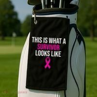 Breast Cancer Awareness Survivor Pink Ribbon Golf Towel thumb 2