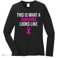 Breast Cancer Awareness Survivor Pink Ribbon Women's Long Sleeve Shirt thumb 0