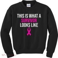 Breast Cancer Awareness Survivor Pink Ribbon Kids Sweatshirt thumb 0