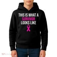 Breast Cancer Awareness Survivor Pink Ribbon Kids Hoodie thumb 4