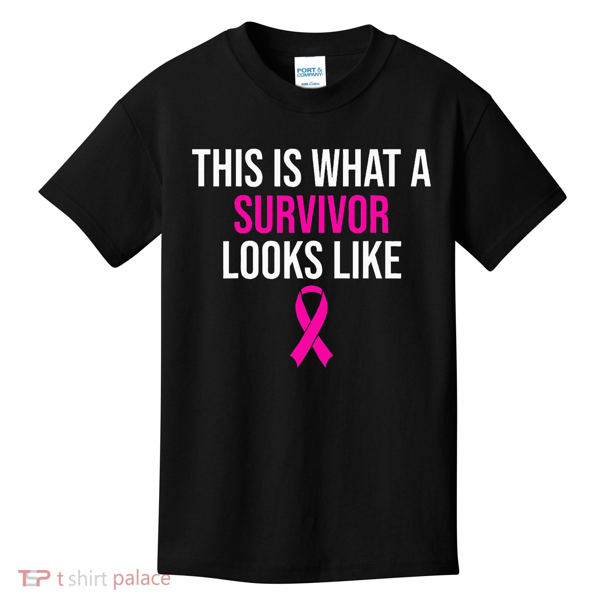 Breast Cancer Awareness Survivor Pink Ribbon Kids T-Shirt
