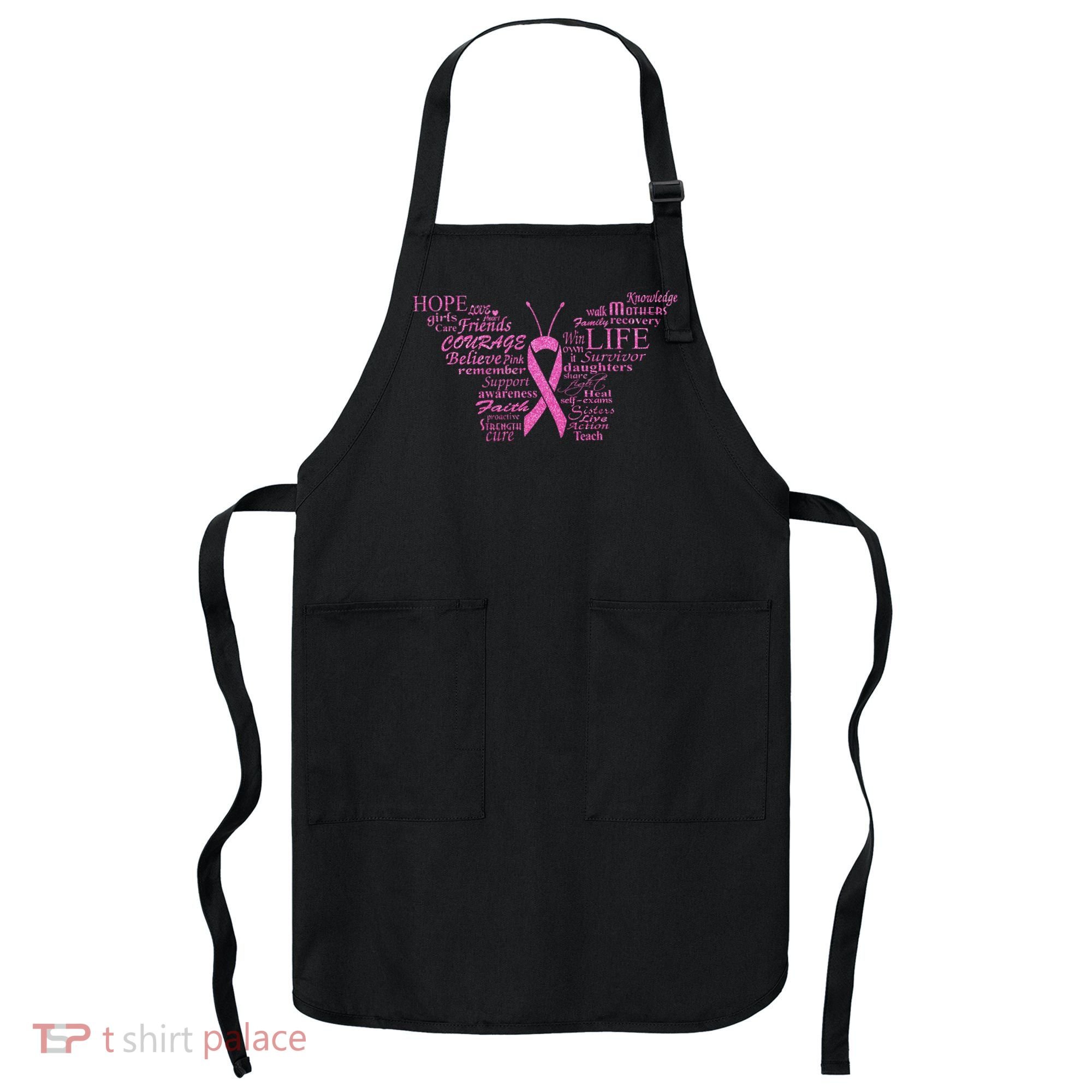Breast Cancer Awareness Butterfly Ribbon Quotes Apron