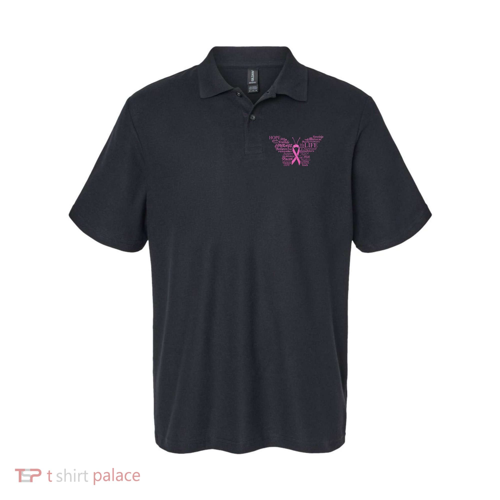 Breast Cancer Awareness Butterfly Ribbon Quotes Polo