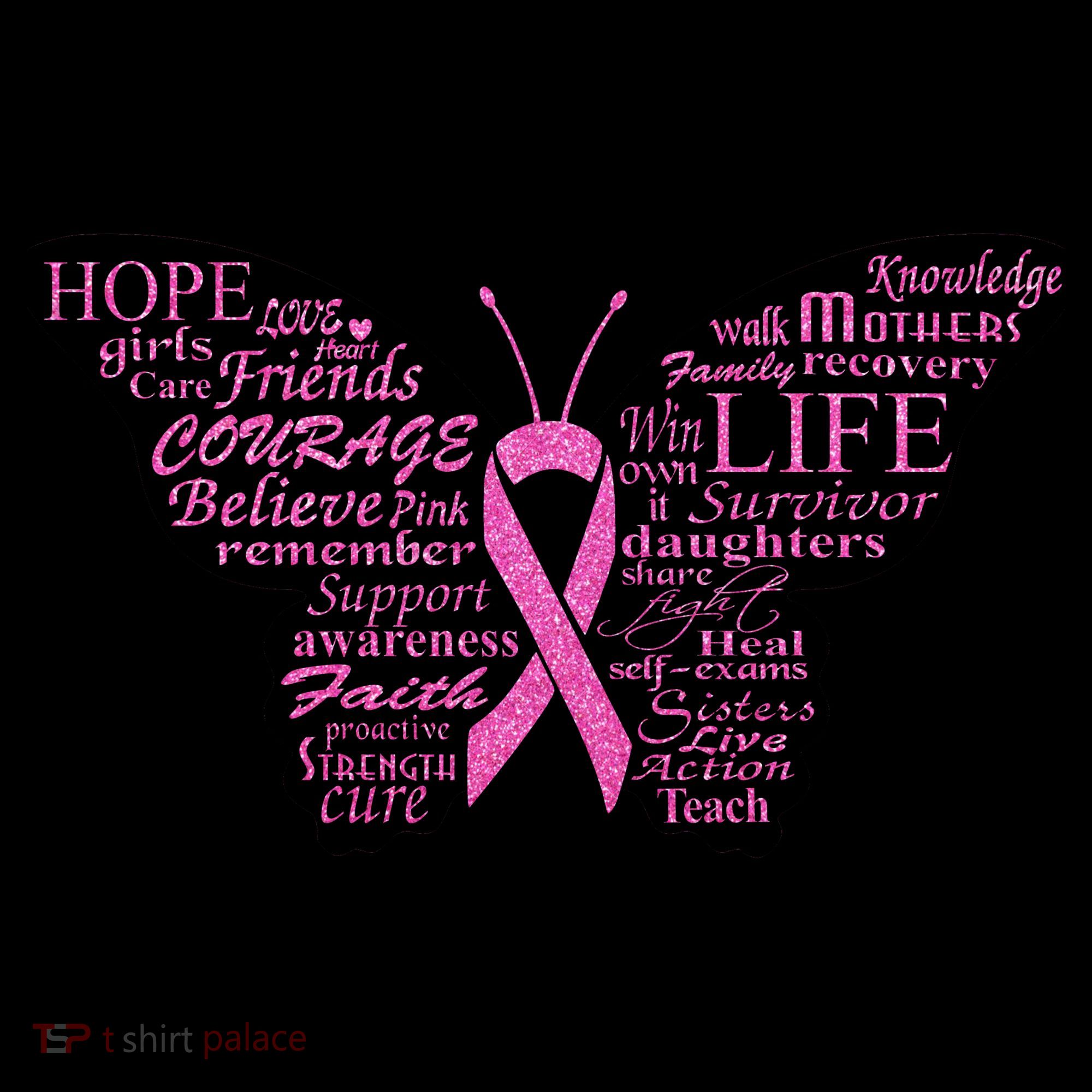 Breast Cancer Awareness Butterfly Ribbon Quotes Women's Hoodie