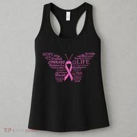 Breast Cancer Awareness Butterfly Ribbon Quotes Women's Tank Top thumb 3