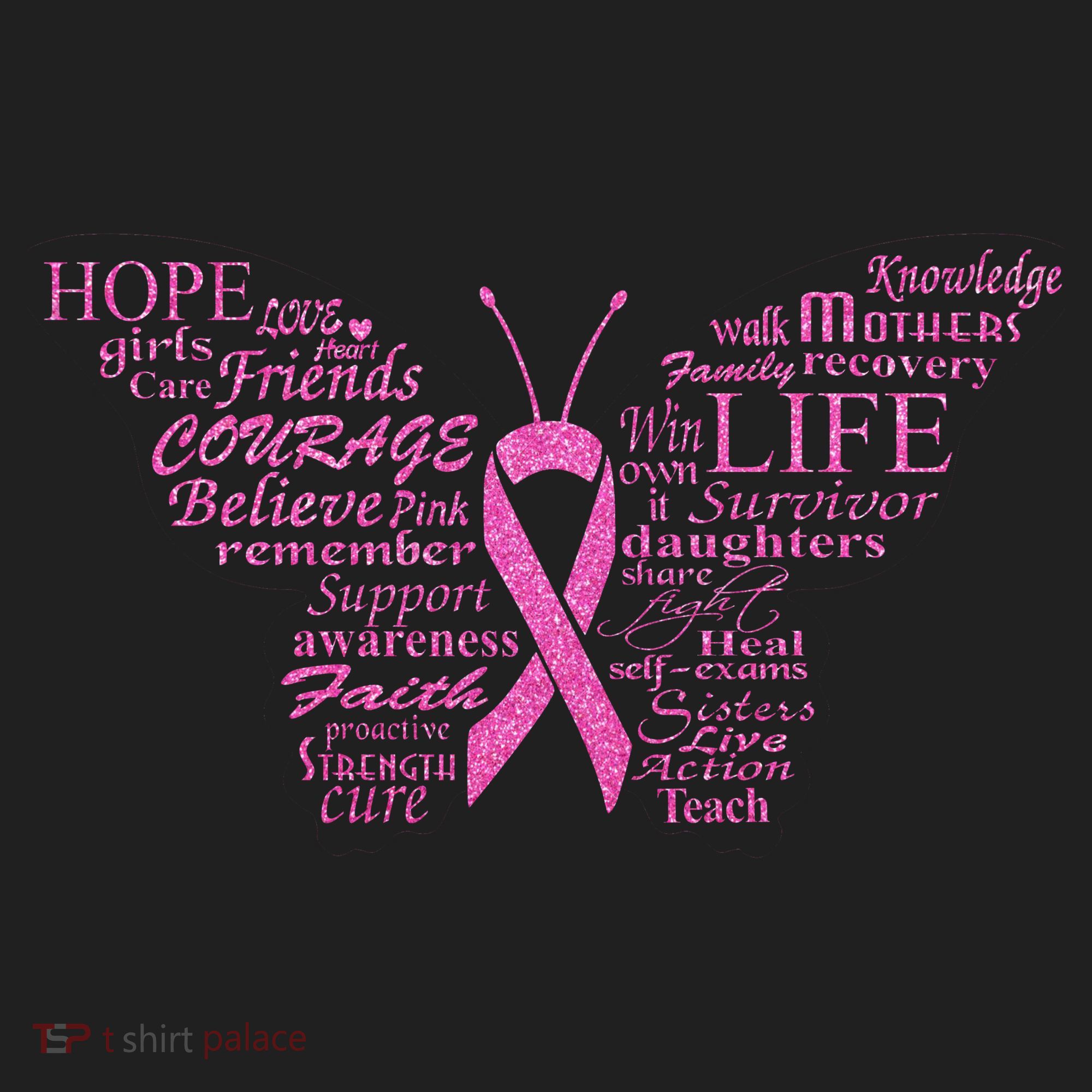 Breast Cancer Awareness Butterfly Ribbon Quotes Hat