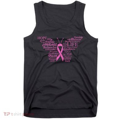 Breast Cancer Awareness Butterfly Ribbon Quotes Tank Top