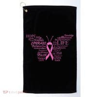 Breast Cancer Awareness Butterfly Ribbon Quotes Golf Towel thumb 0