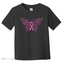 Breast Cancer Awareness Butterfly Ribbon Quotes Toddler T-Shirt thumb 0