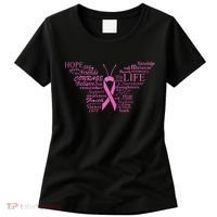 Breast Cancer Awareness Butterfly Ribbon Quotes Women's T-Shirt thumb 0